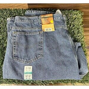 Carhartt Men's Relaxed‎ Fit Straight Leg Flannel Lined Blue Jeans Size 50x32 New